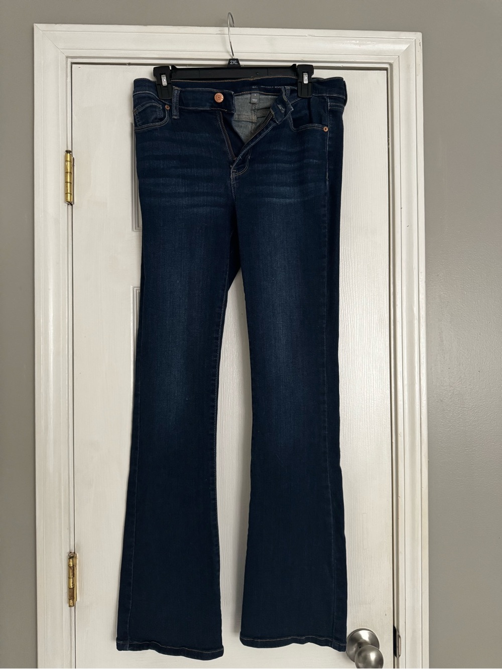 New York & Company Dark Blue Barely Boot Cut Jeans